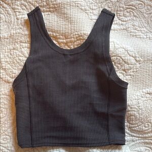 Lululemon Athletica Gray Ribbed Crop Tank Top